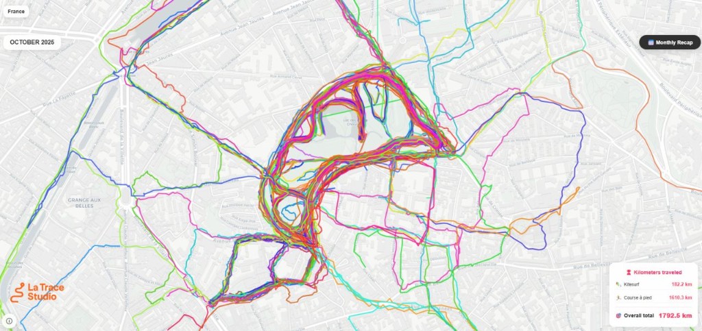 Tracés Strava animés sur une carte